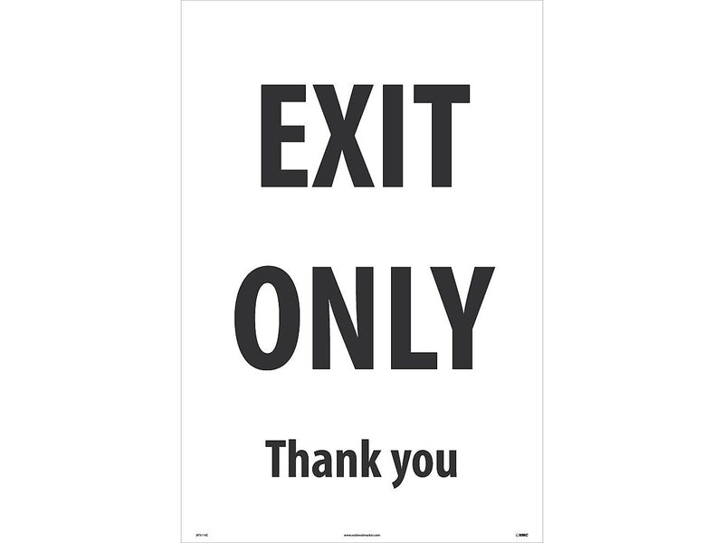 National Marker A-Frame Sign, "Exit Only," 36" x 24", White/Black (SFS115C)