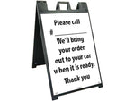 National Marker A-Frame Sign & Stand Kit, "Please Call," 45" x 25", Black/White (SFS116C-KIT)