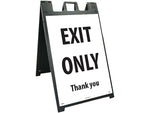 National Marker A-Frame Sign & Stand Kit, "Exit Only," 45" x 25", White/Black (SFS115C-KIT)