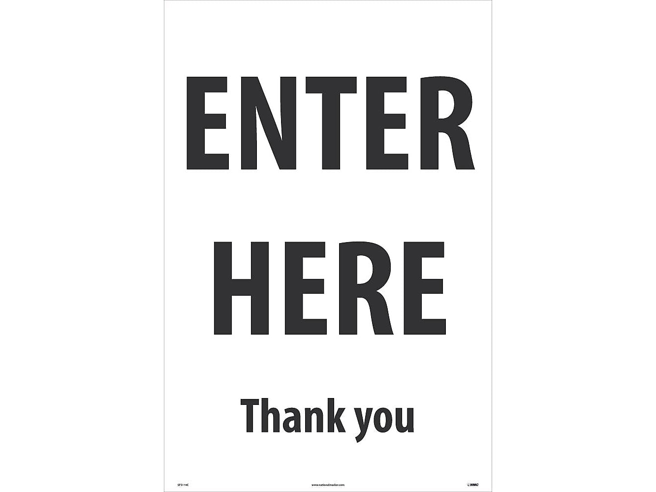 National Marker A-Frame Sign, "Enter Here," 36" x 24", White/Black (SFS114C)
