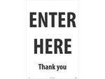 National Marker A-Frame Sign, "Enter Here," 36" x 24", White/Black (SFS114C)