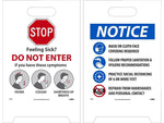 National Marker Double-Sided A-Frame Sign, "Feeling Sick? Do Not Enter," 19" x 19", Multicolor (FS49)