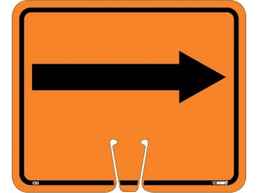 National Marker Cone Top, Right Arrow, 10.38" x 12.63", Orange (CS5)