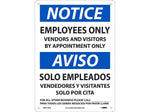 National Marker Wall Sign, "Notice: Employees Only," Aluminum, 14" x 10", White/Blue (ESN518AB)