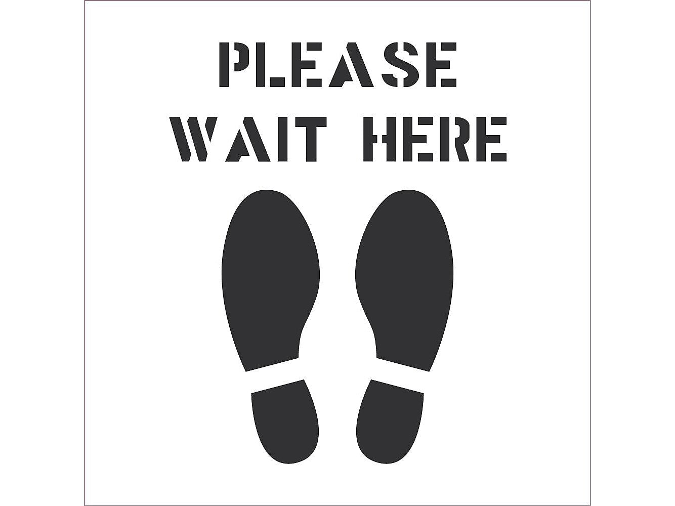 National Marker Stencil, "Please Wait Here," 24" x 24" (PMS55)