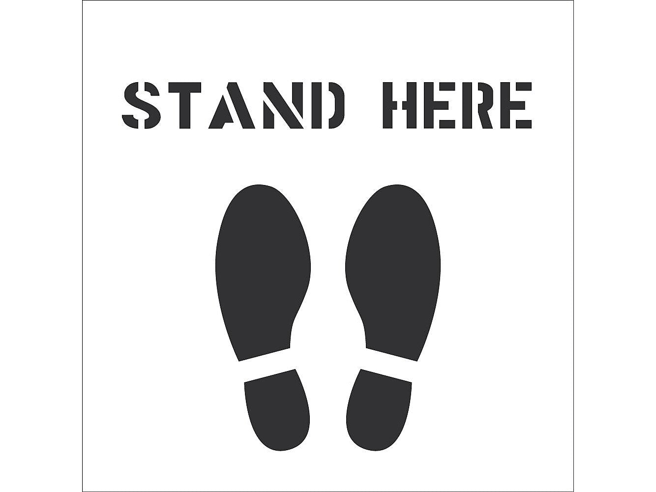 National Marker Stencil, "Stand Here," 24" x 24" (PMS56)