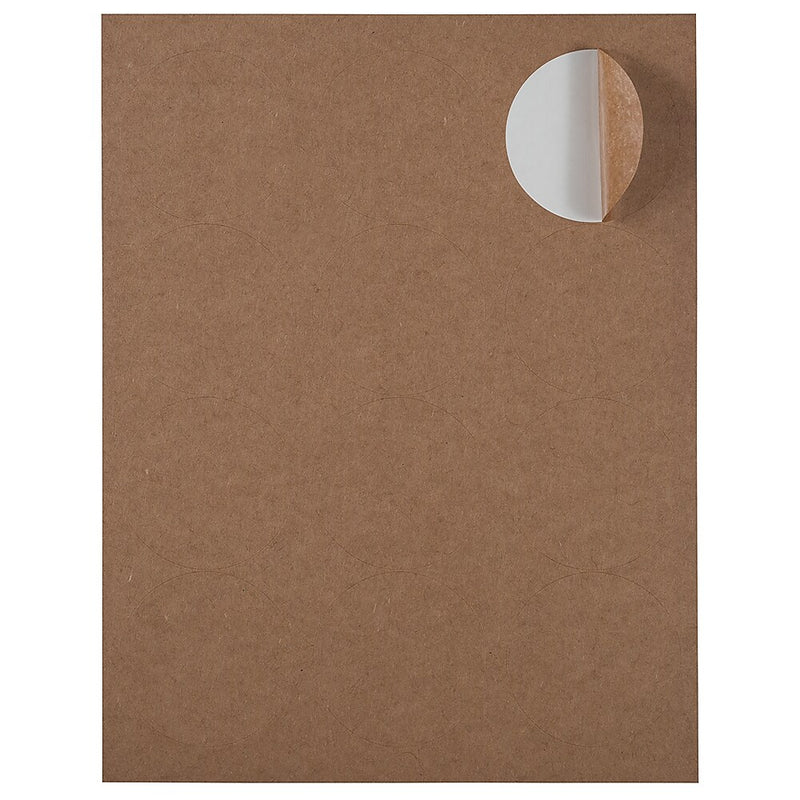 JAM Paper Circle Round Label Sticker Seals, 2.5 Inch Diameter, Brown Kraft, 120/Pack (2147618897)