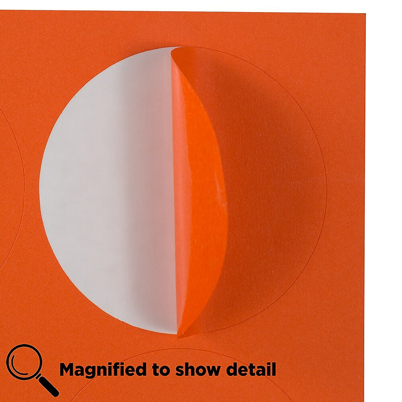 JAM Paper Round Label Sticker Seals, 2.5" Diameter, Orange, 12 Labels/Sheet, 10 Sheets/Pack (147628584)