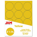 JAM Paper Round Label Sticker Seals, 2.5" Diameter, Yellow, 12 Labels/Sheet, 10 Sheets/Pack (147628582)