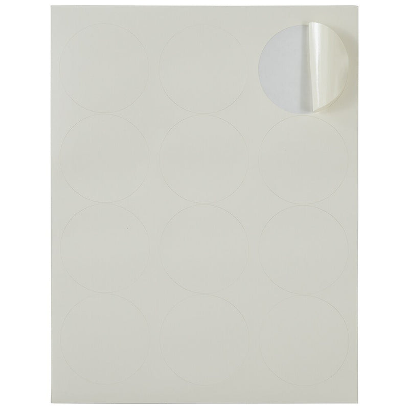JAM Paper Round Label Sticker Seals, 2.5" Diameter, Ivory, 12 Labels/Sheet, 10 Sheets/Pack (147628590)