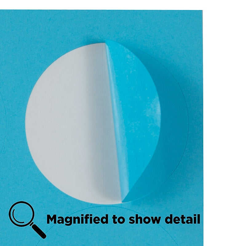 JAM Paper Round Label Sticker Seals, 2.5" Diameter, Blue, 24 Labels/Sheet, 5 Sheets/Pack (337129602)
