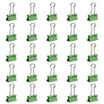 JAM Paper Colored Small Binder Clips, 3/8" Capacity, Green, 25/Pack (334BCGR)