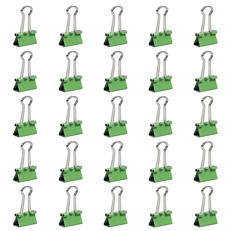 JAM Paper Colored Small Binder Clips, 3/8" Capacity, Green, 25/Pack (334BCGR)