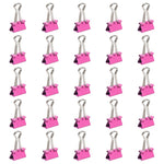 JAM Paper Colored Small Binder Clips, 3/8" Capacity, Pink, 25/pack (334BCPI)