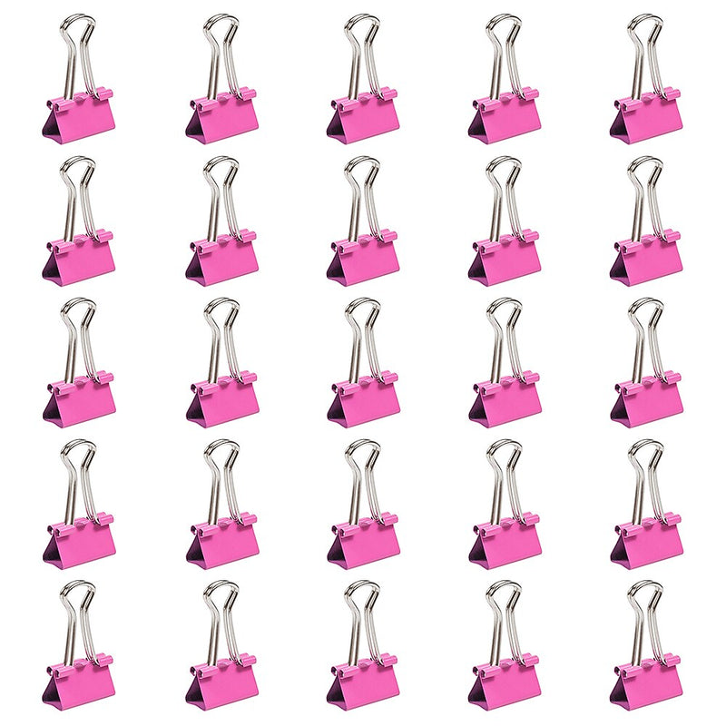 JAM Paper Colored Small Binder Clips, 3/8" Capacity, Pink, 25/pack (334BCPI)