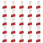 JAM Paper Colored Small Binder Clips, 3/8" Capacity, Red, 25/pack (334BCRE)