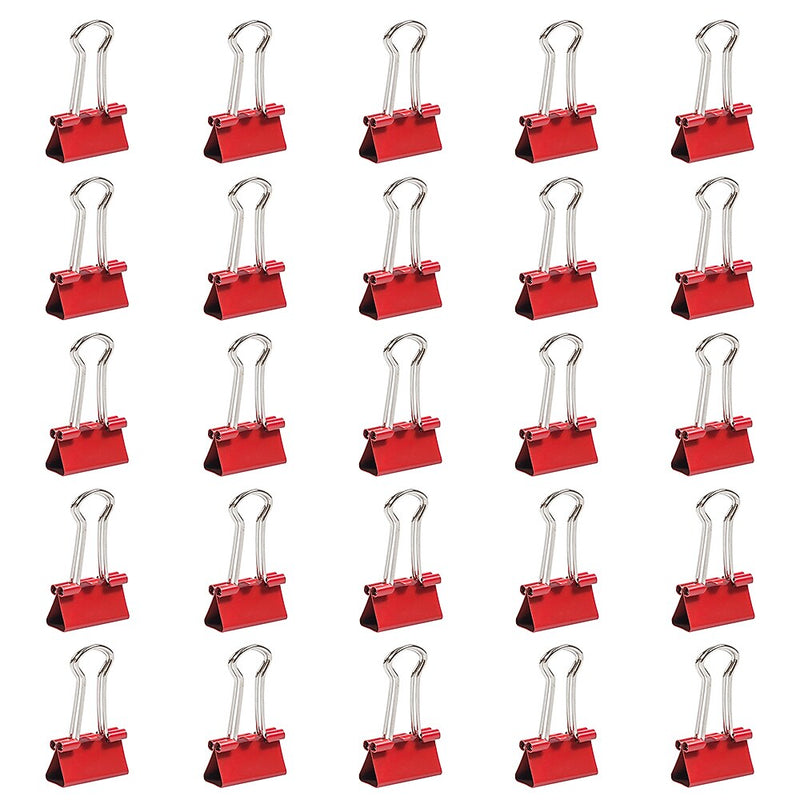 JAM Paper Colored Small Binder Clips, 3/8" Capacity, Red, 25/pack (334BCRE)