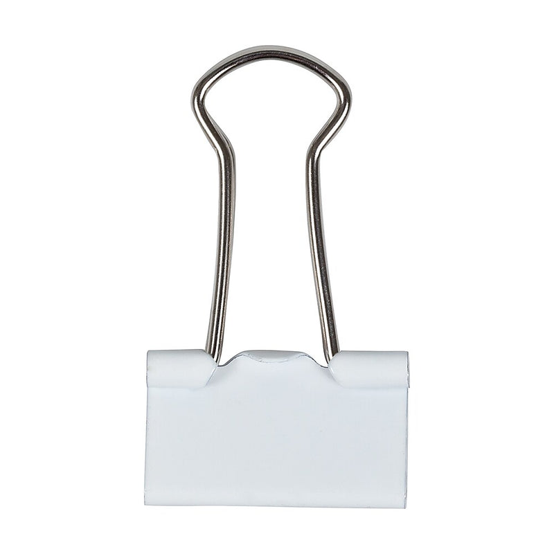 JAM Paper Colorful Small Binder Clips, 3/8" Capacity, White, 25/Pack (334BCWH)