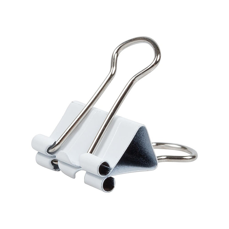 JAM Paper Colorful Small Binder Clips, 3/8" Capacity, White, 25/Pack (334BCWH)
