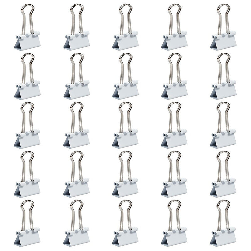 JAM Paper Colorful Small Binder Clips, 3/8" Capacity, White, 25/Pack (334BCWH)