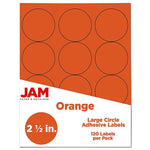 JAM Paper Round Label Sticker Seals, 2.5" Diameter, Orange, 12 Labels/Sheet, 10 Sheets/Pack (147628584)