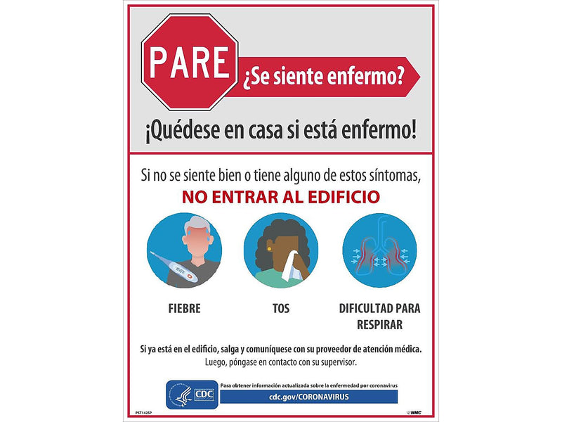National Marker Poster, "Stop - Feeling Sick?," 24" x 18", White/Red/Blue (PST142SP)
