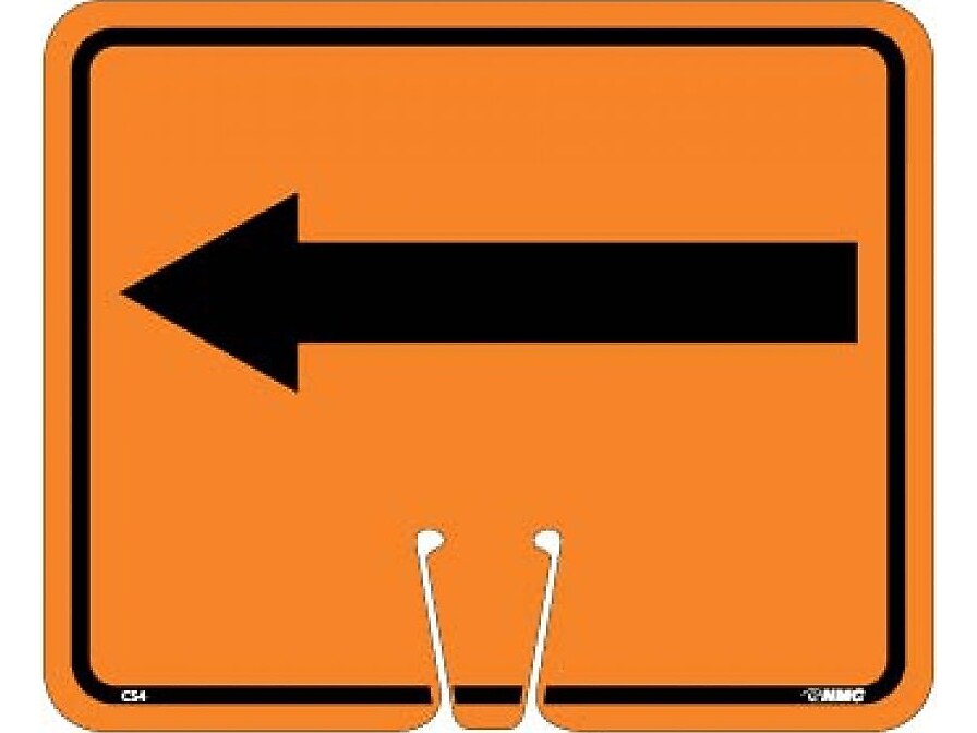 National Marker Cone Top, Left Arrow, 10.38" x 12.63", Orange (CS4)