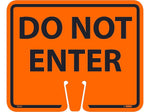 National Marker Cone Top, "Do Not Enter," 10.38" x 12.63", Orange (CS15)
