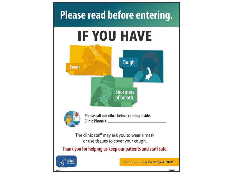 National Marker Poster, "Please Read Before Entering," 24" x 18", Multicolor (PST143)