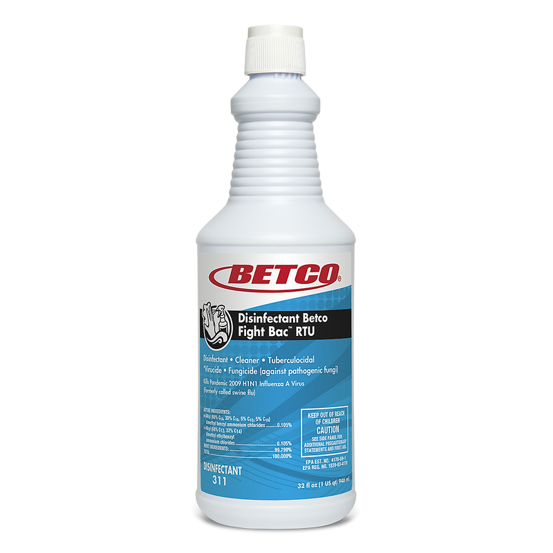 Betco FIGHT BAC™ RTU Anti-Bacterial Disinfectant Cleaner, Citrus Floral, 32 oz. Bottle, 12/Carton (3111200)