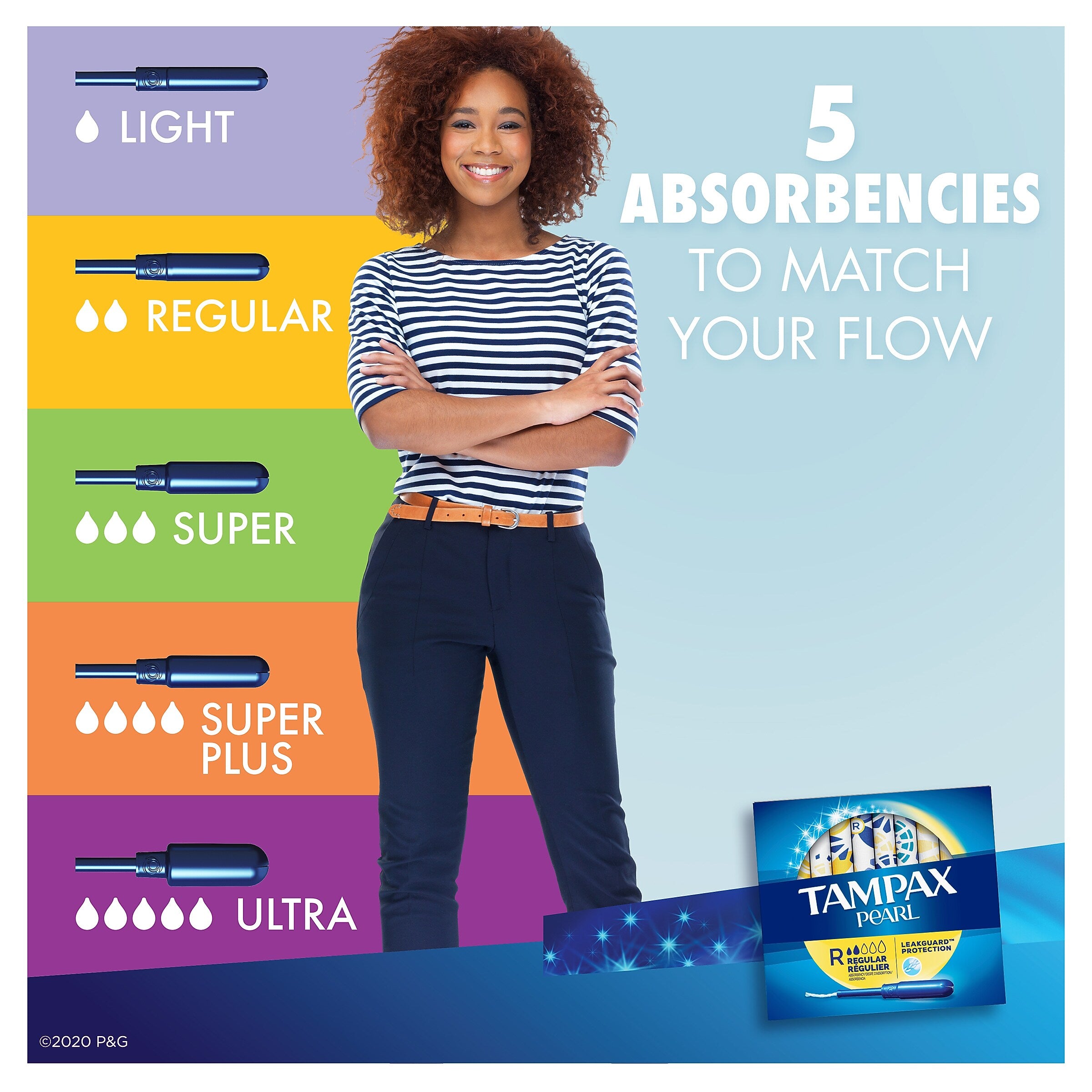 Tampax Pearl Regular Absorbency Tampons, 18/Box (00073010004542)
