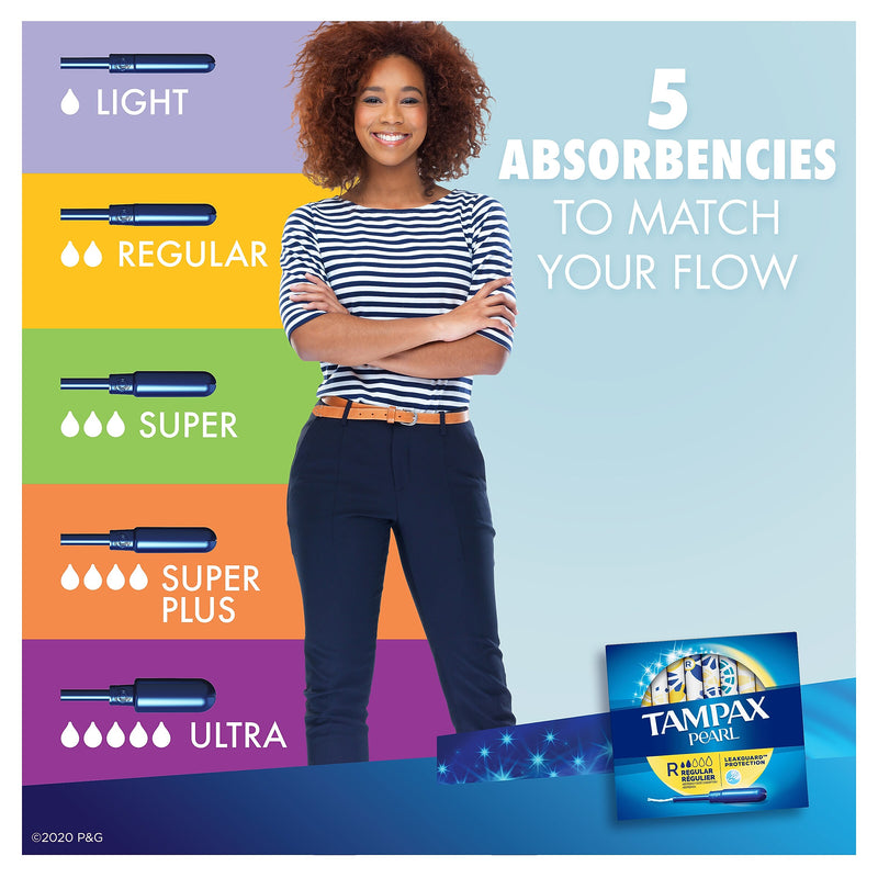 Tampax Pearl Regular Absorbency Tampons, 18/Box (00073010004542)