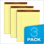 TOPS The Legal Pad Notepad, 8.5" x 11.75", Wide Ruled, Canary, 50 Sheets/Pad, 3 Pads/Pack (75327)