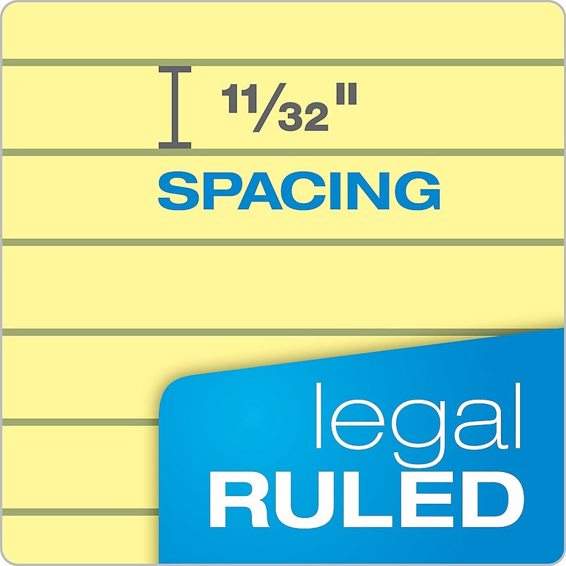 TOPS The Legal Pad Notepad, 8.5" x 11.75", Wide Ruled, Canary, 50 Sheets/Pad, 3 Pads/Pack (75327)