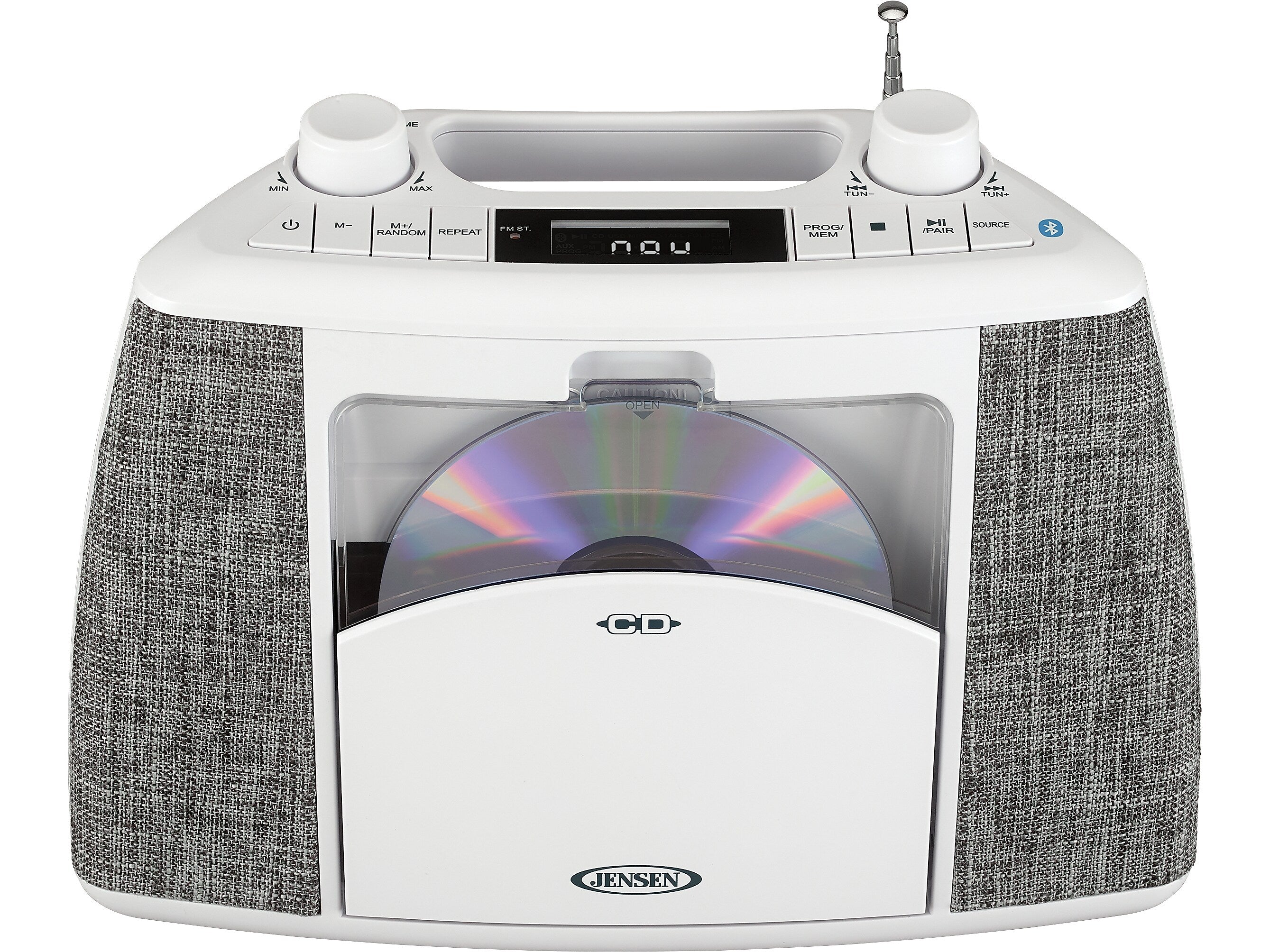 Jensen CD-565 Bluetooth CD/Radio Player, White/Gray (CD-565)