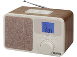 Jensen JCR-315 Digital AM/FM Dual Alarm Clock Radio, Beige/Brown