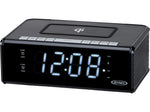 Jensen QICR-200 Dual Alarm Clock Radio with Wireless Qi Charging, Black (QICR-200)