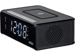 Jensen QICR-200 Dual Alarm Clock Radio with Wireless Qi Charging, Black (QICR-200)