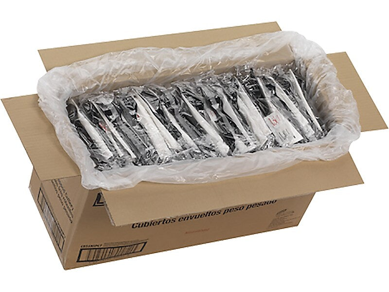 Dixie Individually Wrapped Plastic Cutlery Sets, Heavy-Weight, Black, 250/Carton (CH56NSPC7)