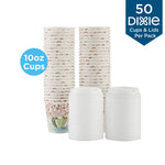 Dixie PerfecTouch WiseSize Insulated Paper Cup & Lid Combo, 10 oz., White, 50/Pack (5310COMBO600)