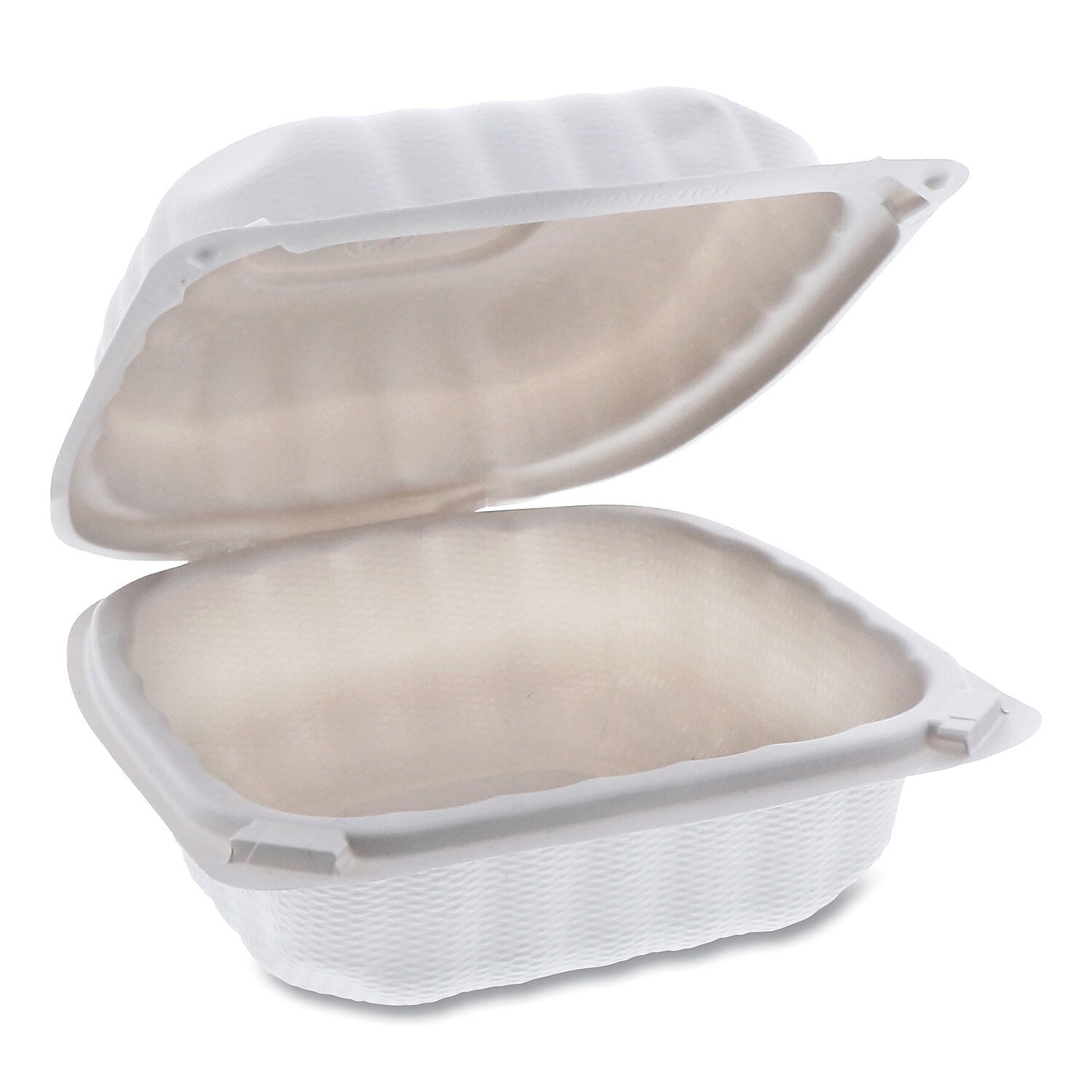Pactiv EarthChoice SmartLock Microwavable Hinged Lid Containers, 6 x 6 x 3.1, White, 400/Carton