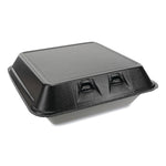 Pactiv SmartLock Foam Hinged Containers, Large, 9 x 9.13 x 3.25, 1-Compartment, Black, 150/Carton