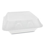 Pactiv SmartLock Foam Hinged Containers, Medium, 8 x 8.5 x 3, 3-Compartment, White, 150/Carton