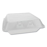 Pactiv SmartLock Foam Hinged Containers, Large, 9 x 9.13 x 3.25, 1-Compartment, White, 150/Carton