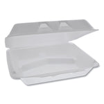 Pactiv SmartLock Foam Hinged Containers, X-Large, 9.5 x 10.5 x 3.25, 3-Compartment, White, 250/Carton