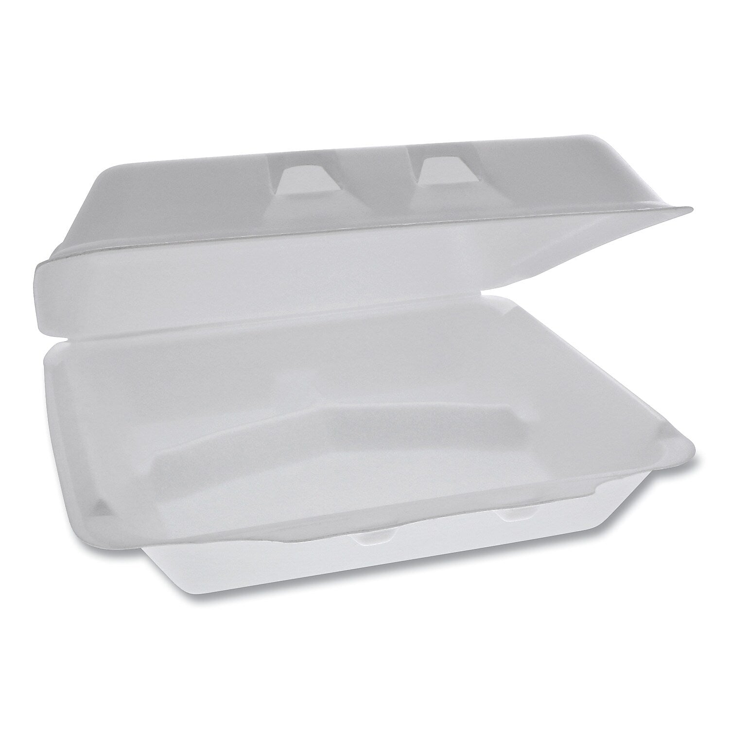 Pactiv SmartLock Foam Hinged Containers, X-Large, 9.5 x 10.5 x 3.25, 3-Compartment, White, 250/Carton
