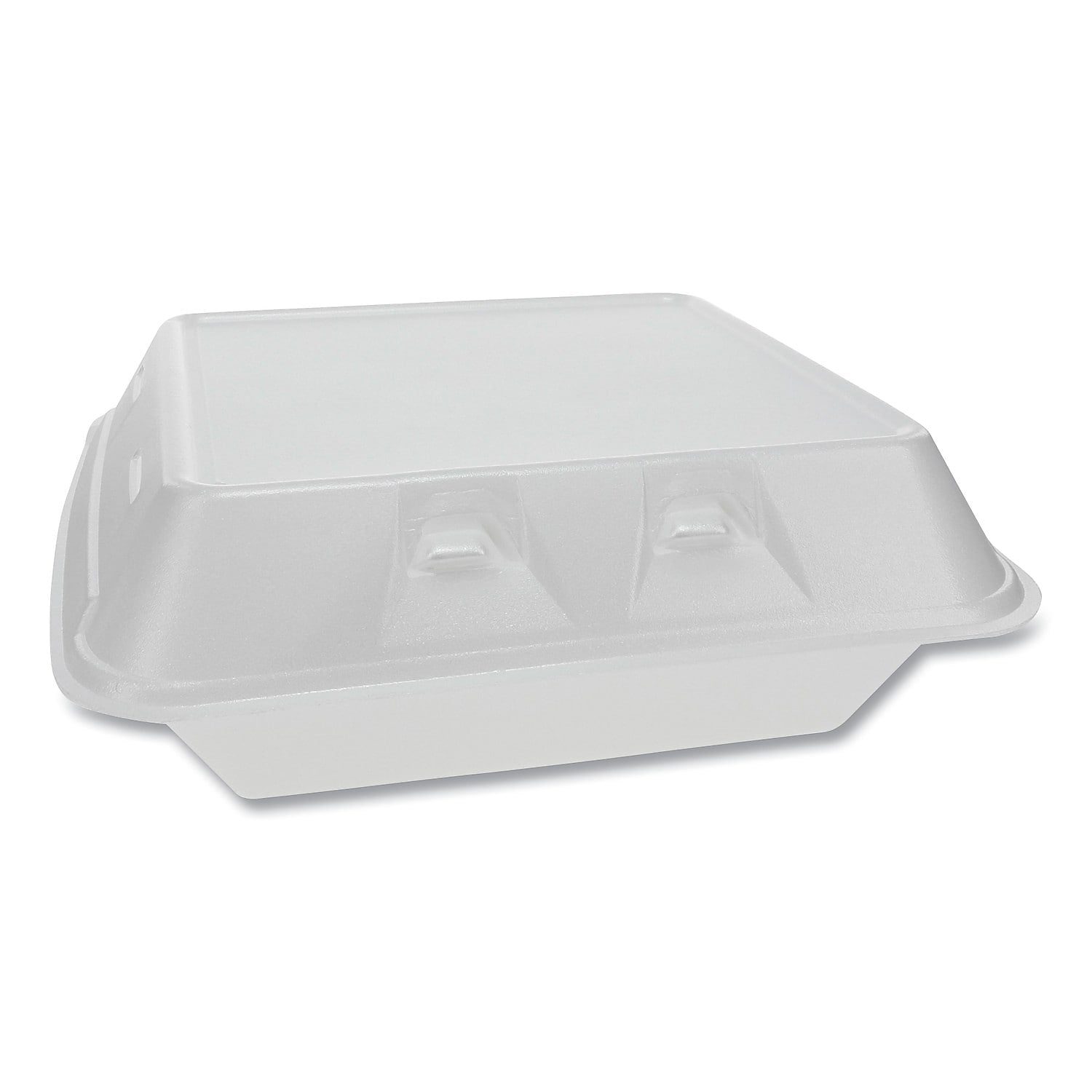 Pactiv SmartLock Vented Foam Hinged Lid Containers, , 9 x 9.25 x 3.25, 3-Compartment, White, 150/Carton