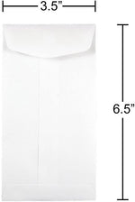 JAM Paper #7 Coin Envelopes, 3.5" x 6.5", White, 1000/carton (95083B)