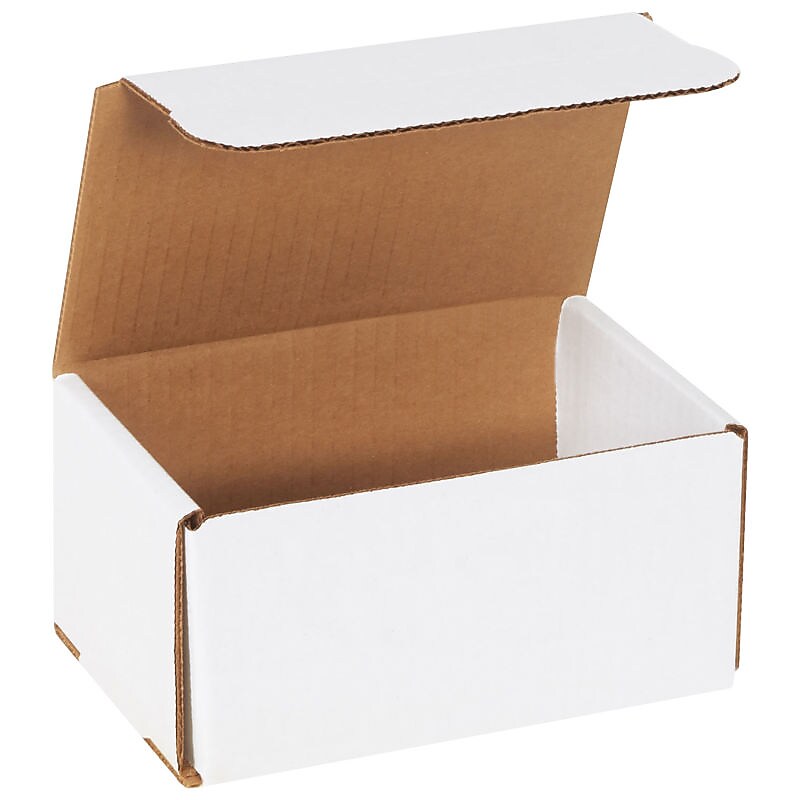 SI Products Corrugated Mailers, 6" x 4" x 3", White, 50/Bundle (M643)