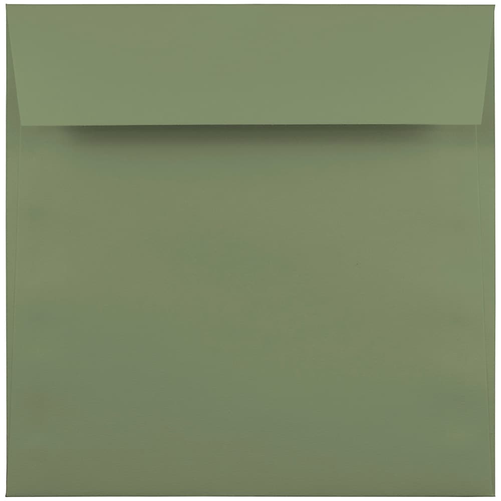 JAM PAPER Premium Invitation Envelopes, 6 1/2" x 6 1/2", Olive Green, 25/Pack (187021)